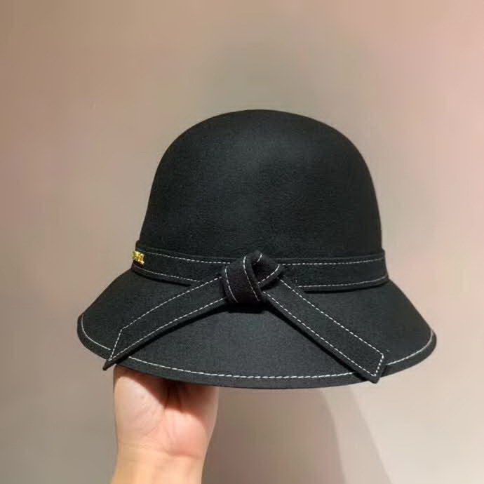 20冬季最新专柜款-Chanel2020秋冬新款羊毛礼帽，蝴蝶结盆帽，羊毛面料，高端定制