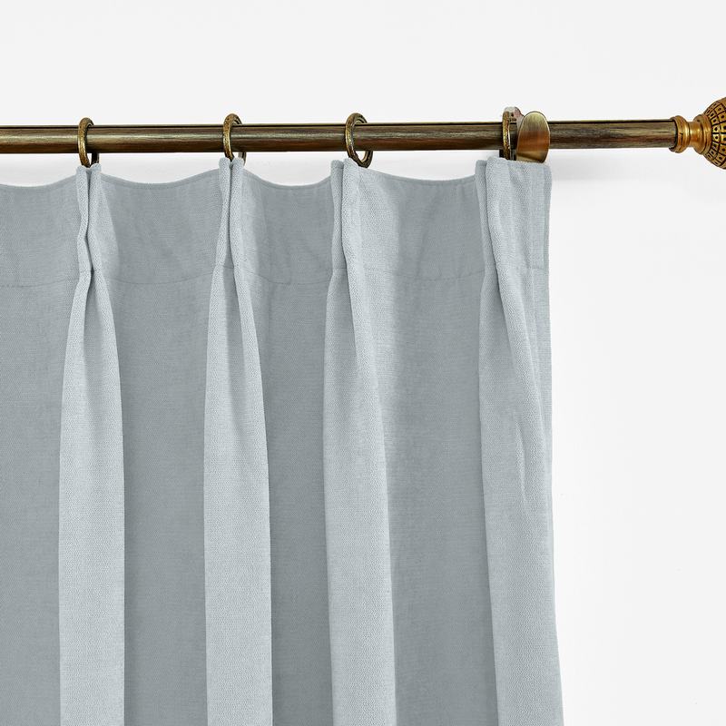 CUSTOM Kante Beige White Polyester Cotton Drapery With Lining Curtains