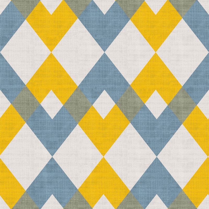 Geometric Print Polyester Linen Curtain Drapery FOX