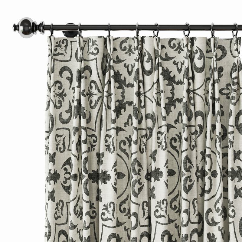 Geometric Print Polyester Linen Curtain Drapery MOBILIZATION