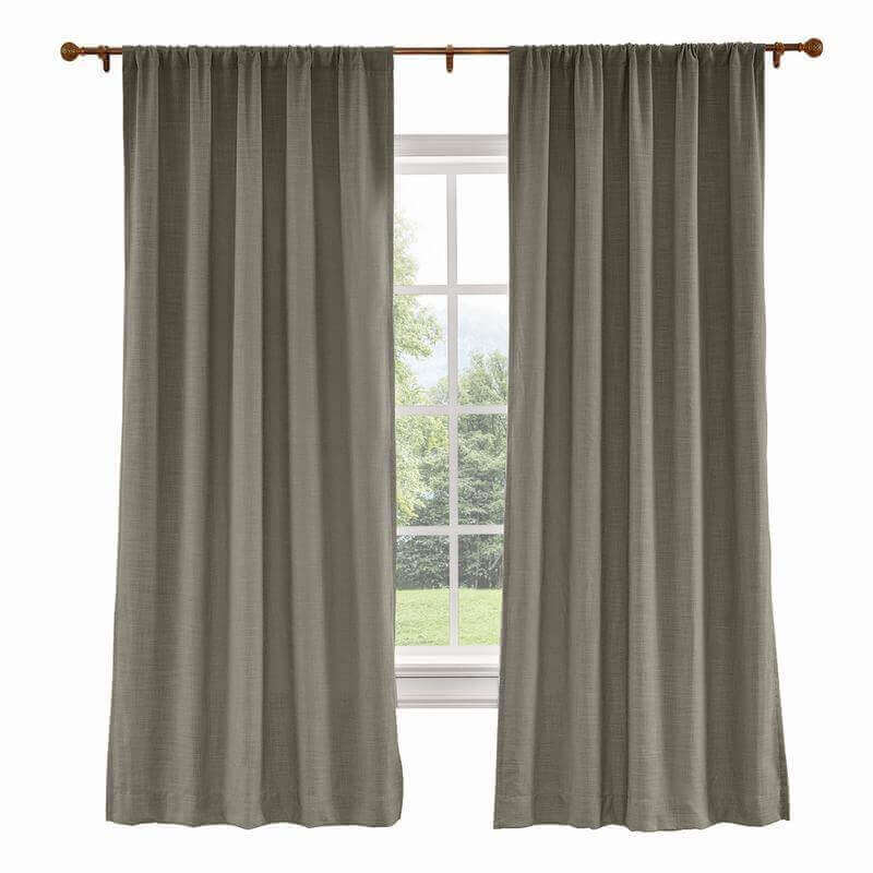 CUSTOM Liz Ebony Polyester Linen Curtain Drapery with Lined