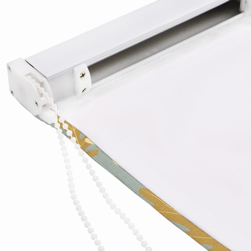 PHOEBE Leaf Print Polyester Linen Room Darkening Roman Shade