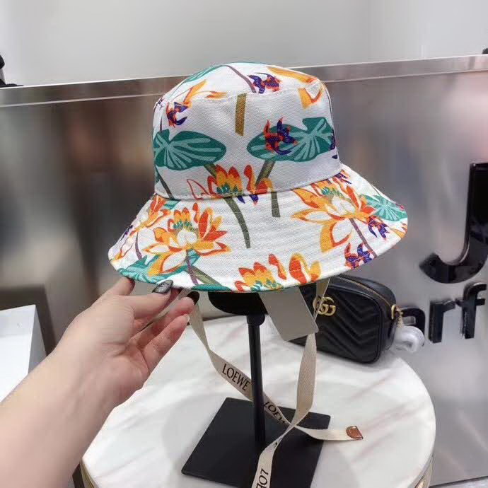 20冬季最新专柜款-罗意威LOEWE帆布印花渔夫帽，王源同款，超多明星同款 男女同款，超时尚单品