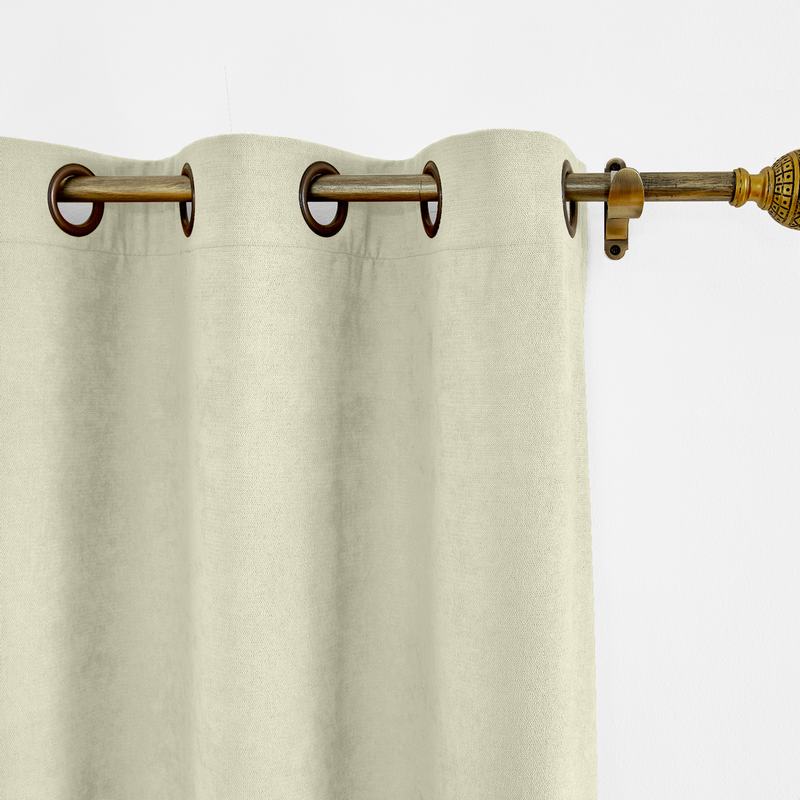 CUSTOM Kante Beige Polyester Cotton Drapery With Lining Curtains