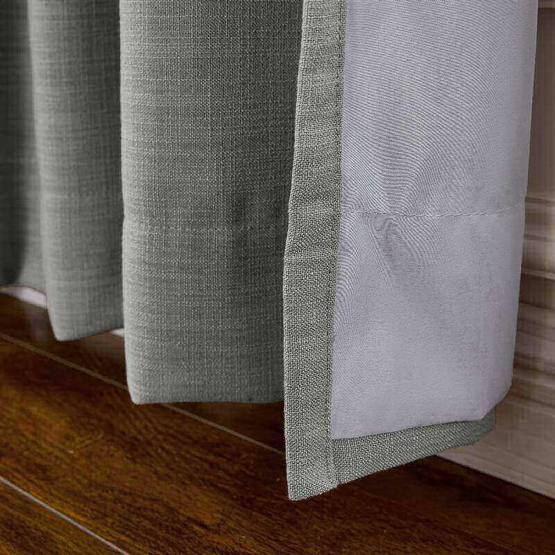 CUSTOM Liz Rock Grey Polyester Linen Window Curtain Drapery with Lined