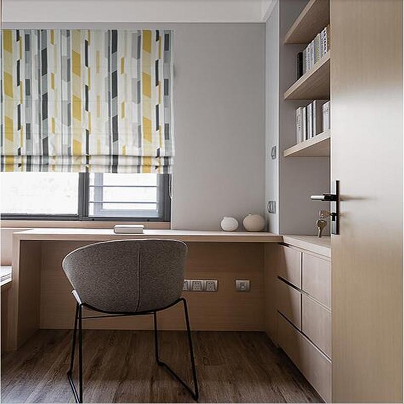 Print Polyester Cotton Roman Shade In Yellow