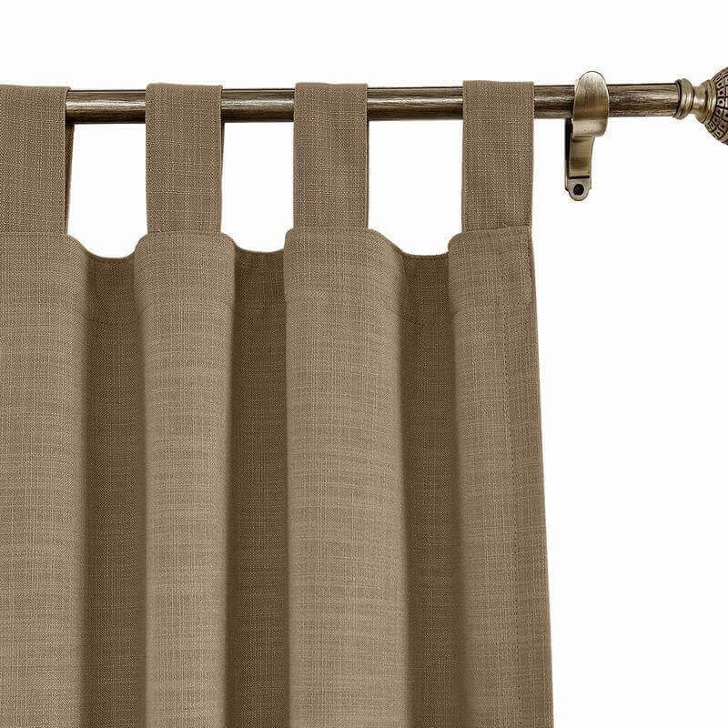 CUSTOM Liz Rust Brown Polyester Linen Curtain Drapery with Lined