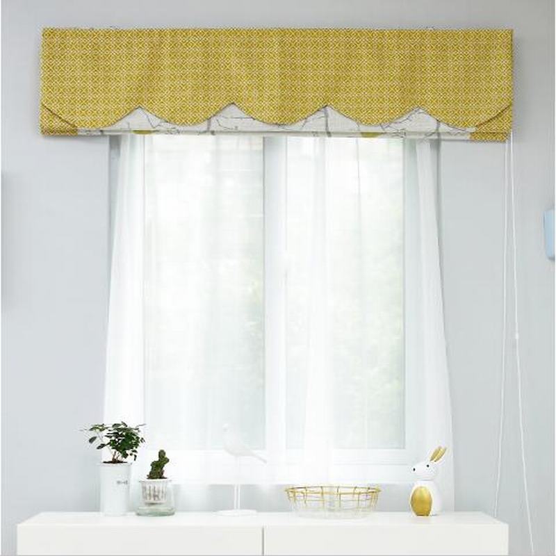 Print Cotton Polyester Linen Roman Shade In Yellow