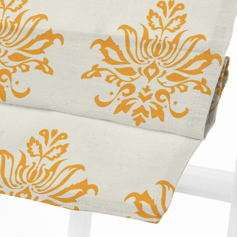 JULIA Abstract Print Polyester Linen Room Darkening Roman Shade