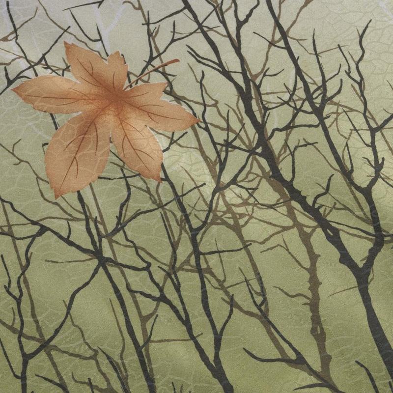 Maple Leaf Print Polyester Window Drapery Curtain AVA