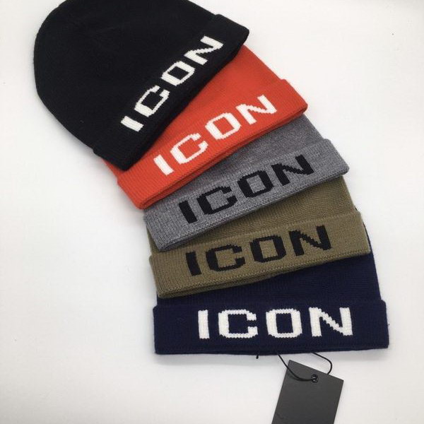 官网同步20秋季最新款-dsquared新款毛线针织帽子，专柜同步，冬季必备款