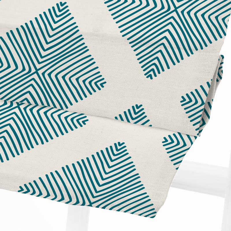 COLIN Geometric Print Polyester Linen Roman Shade