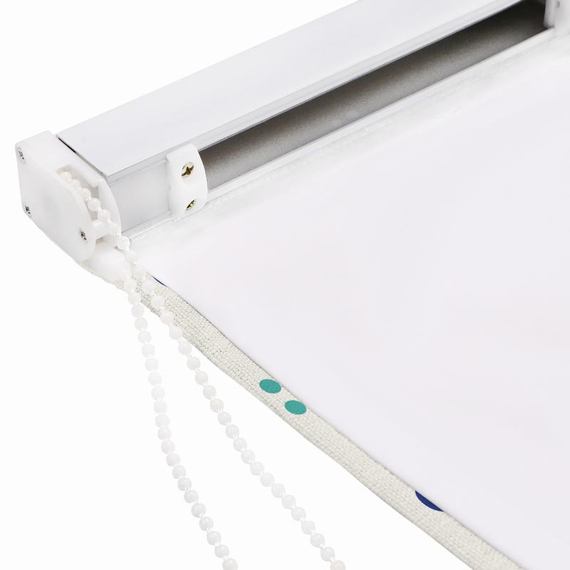 CAMELLIA Geometric Print Polyester Linen Roman Shade