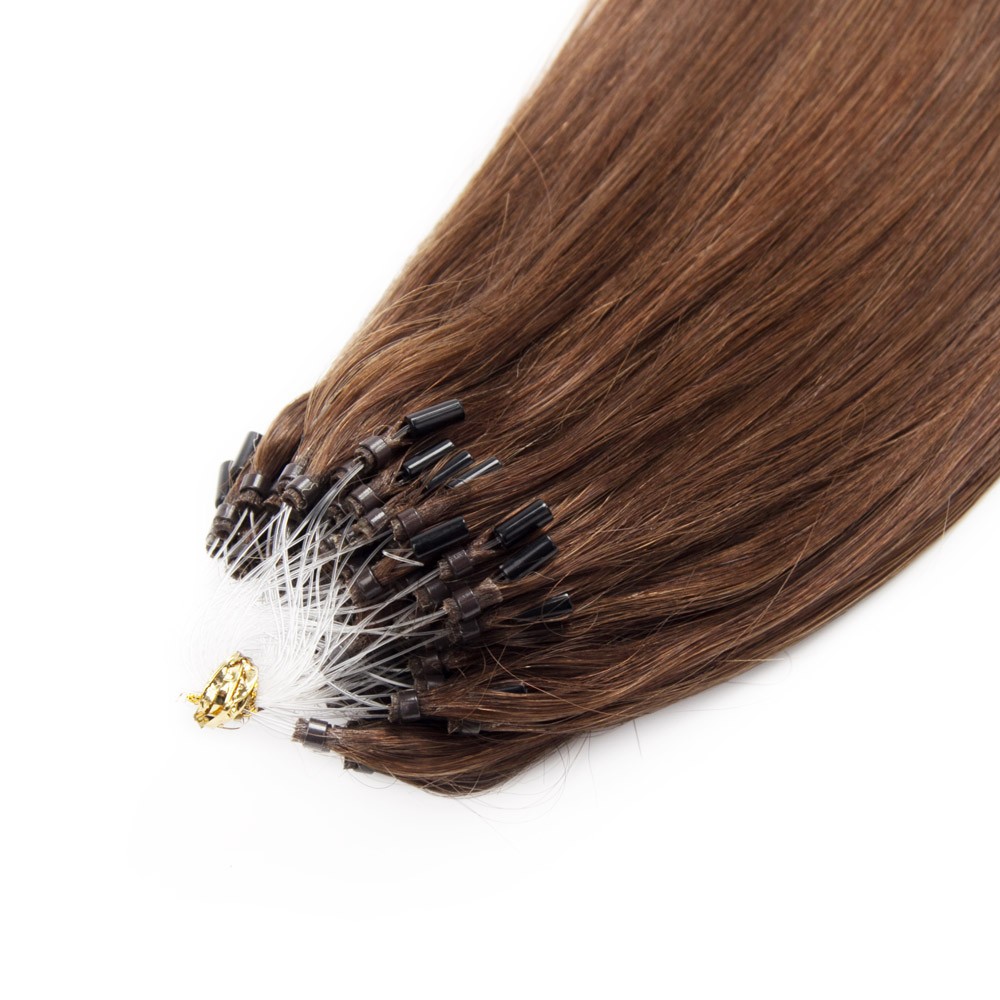 100s 0.5g/S Straight Micro Loop Hair Extensions #4 Chocolate Brown