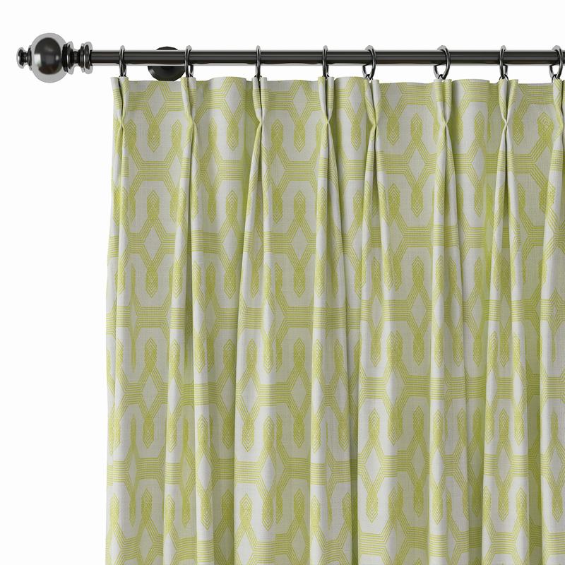 Abstract Print Polyester Linen Curtain Drapery with Privacy Blackout Thermal Lining BOBBY