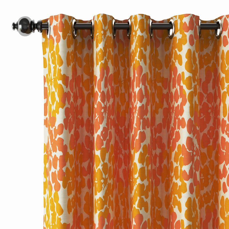Abstract Print Polyester Linen Curtain Drapery ANNA