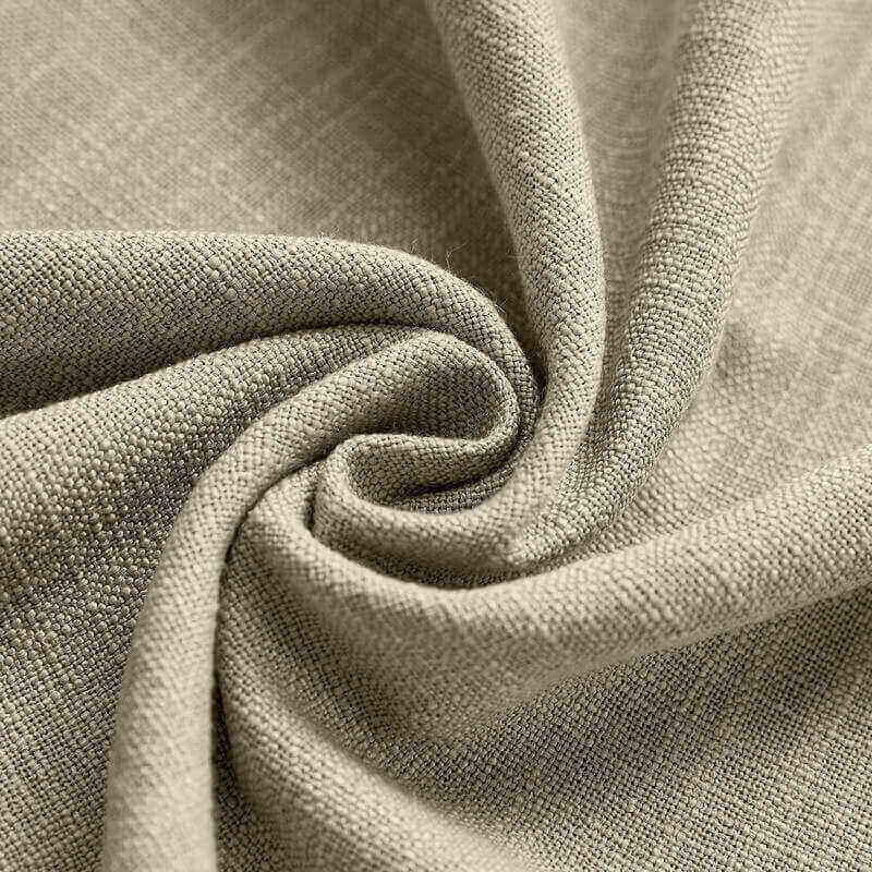 CUSTOM Liz Grey Beige Polyester Linen Window Curtain Drapery with Lined