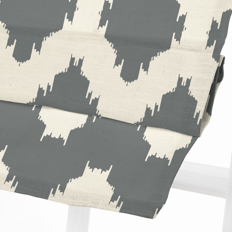 JUDE Geometric Print Polyester Linen Room Darkening Roman Shade