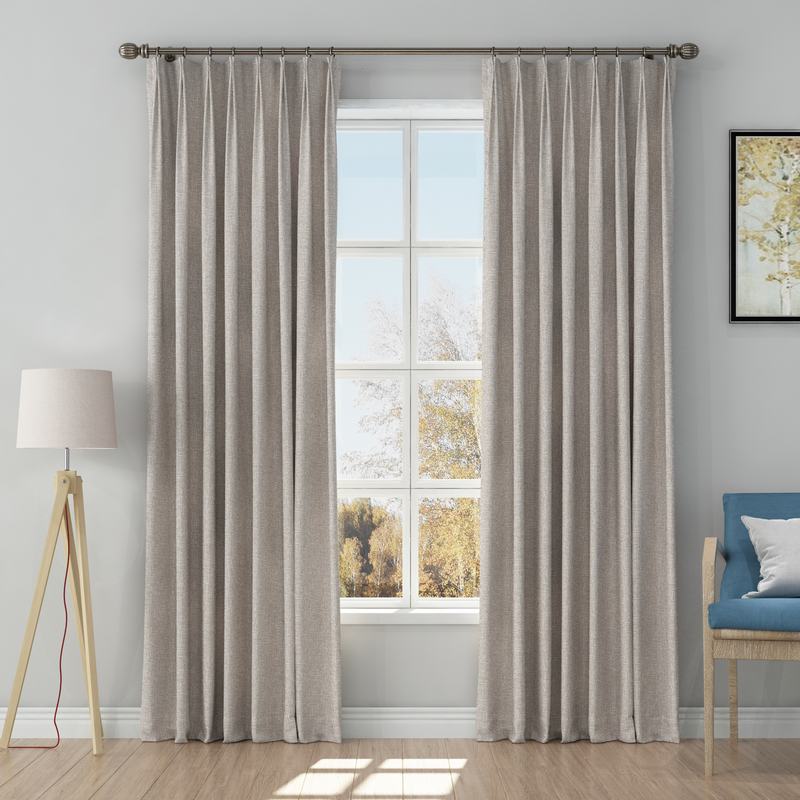 Solid Curtain Polyester Cotton Drapery HEIDI