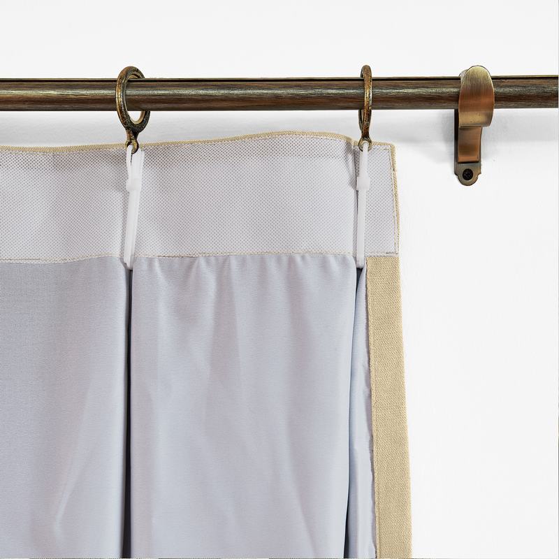 CUSTOM Kante Burlywood Polyester Cotton Drapery With Lining Curtains