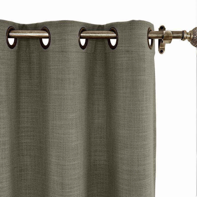 CUSTOM Liz Ebony Polyester Linen Curtain Drapery with Lined