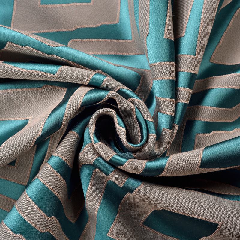 High Density Rhomboid Jacquard Drapery Dust Proof Two-Toned Damask Diamond Curtain NINA