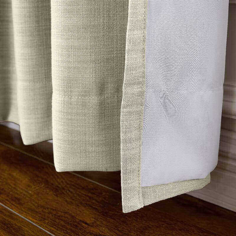 CUSTOM Liz Sand Beige Polyester Linen Window Curtain Drapery with Lined