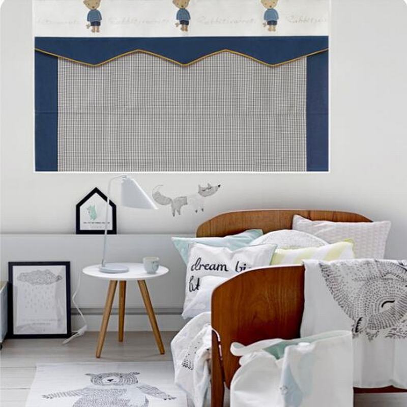 Houndstooth Polyester Cotton Roman Shade In Blue