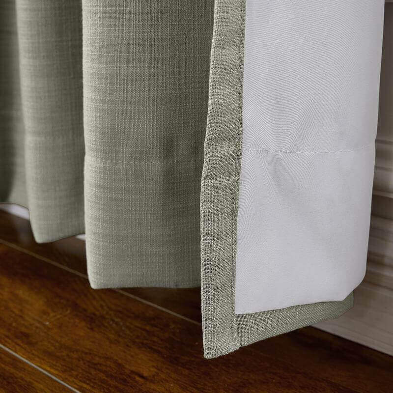 CUSTOM Liz Light Gray Polyester Linen Curtain Drapery with Lined