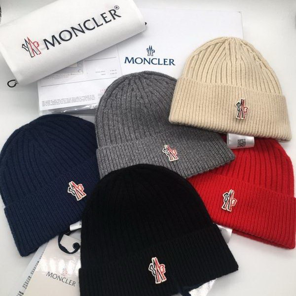 官网同步20秋季最新款-Moncler新款毛线针织帽子，专柜同步，冬季必备款