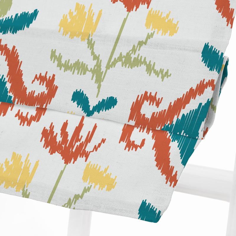 ANGELIA Ethnic Print Polyester Linen Roman Shade