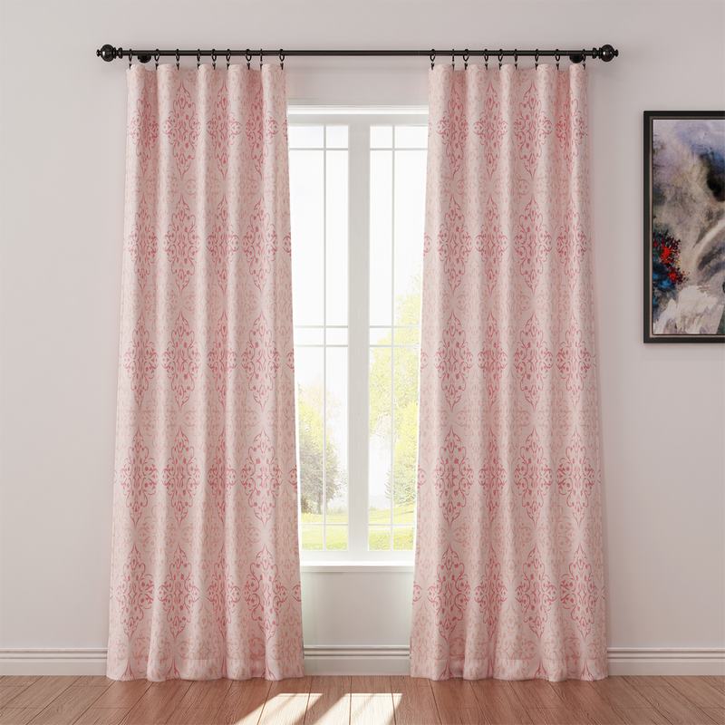 Geometric Print Polyester Linen Curtain Drapery KRISTINE