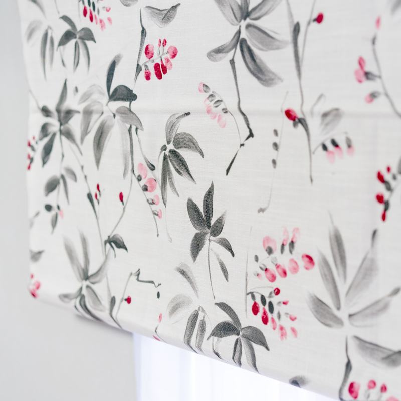 Print Polyester Roman Shade In Grey