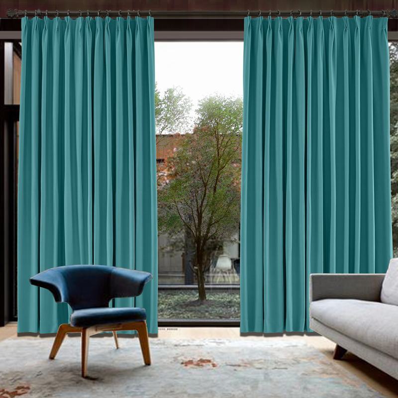CUSTOM Capri Pagoda Blue Blackout Curtains with Liner