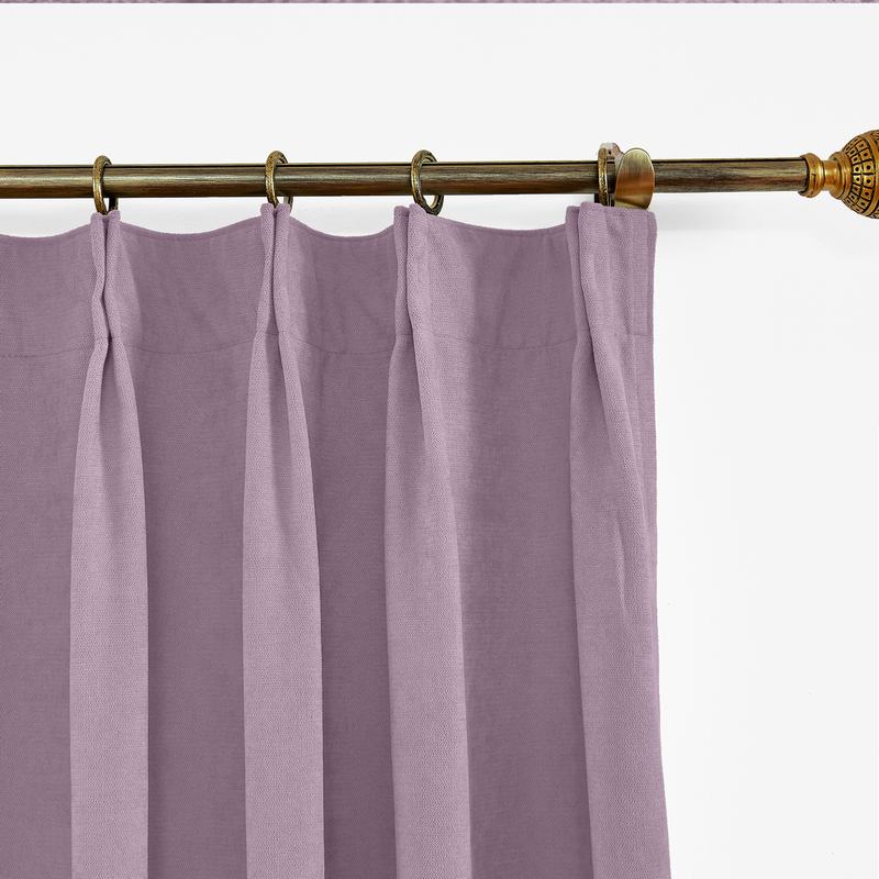 CUSTOM Kante Lavender Polyester Cotton Drapery With Lining Curtains