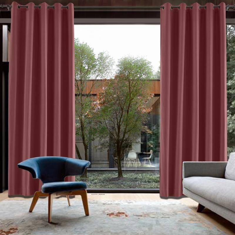 CUSTOM Capri Burgundy Wine Blackout Curtains with Liner
