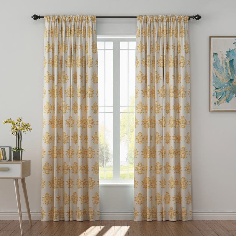 Abstract Print Polyester Linen Curtain Drapery JENNIFER