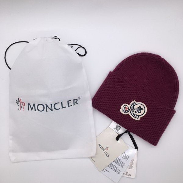 官网同步20秋季最新款-Moncler新款毛线针织帽子，专柜同步，冬季必备款