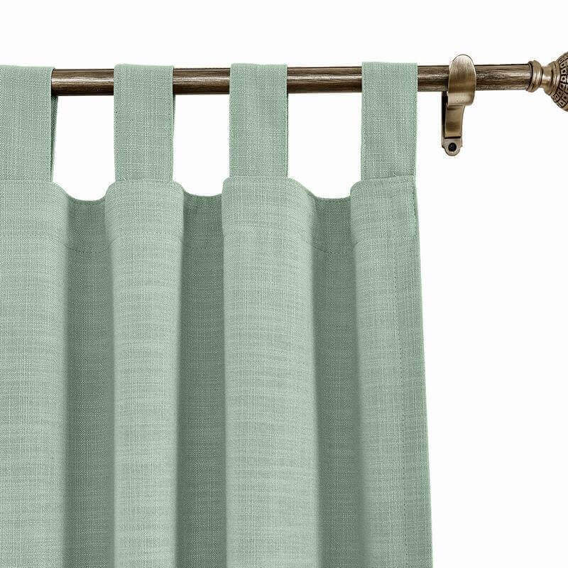 CUSTOM Liz Aqua Polyester Linen Curtain Drapery with Lined