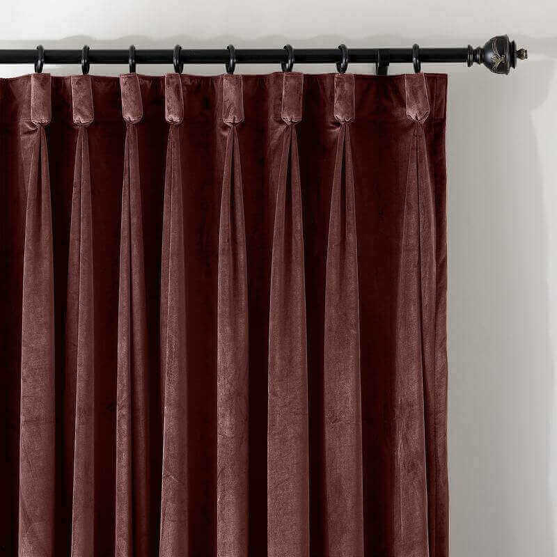 CUSTOM Birkin Burgundy Velvet Curtain Drapery With Lining For Traverse Rod Pole or Track