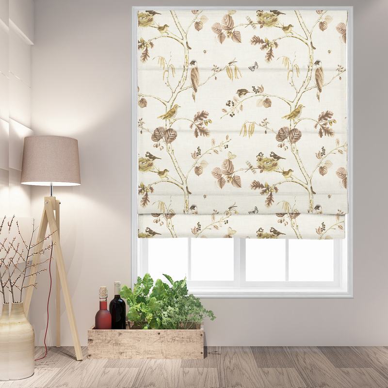 LARISSA Rural Pastoral Print Polyester Cotton Roman Shade