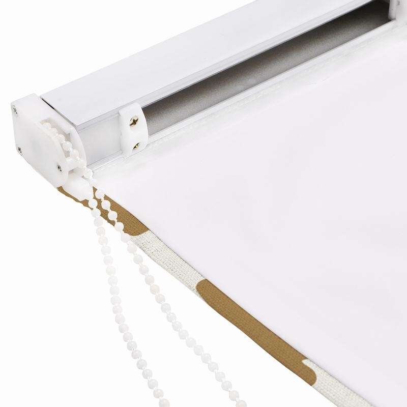 ARYAN Abstract Print Polyester Linen Room Darkening Roman Shade