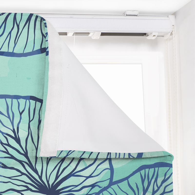 THEODORE Abstract Print Polyester Linen Room Darkening Roman Shade