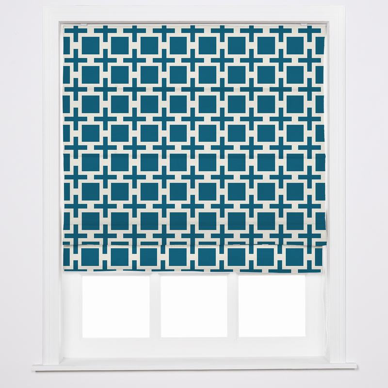 CHELSEA Abstract Print Polyester Linen Roman Shade