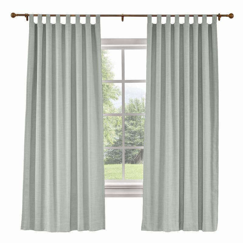 CUSTOM Liz Sand White Polyester Linen Curtain Drapery with Lined