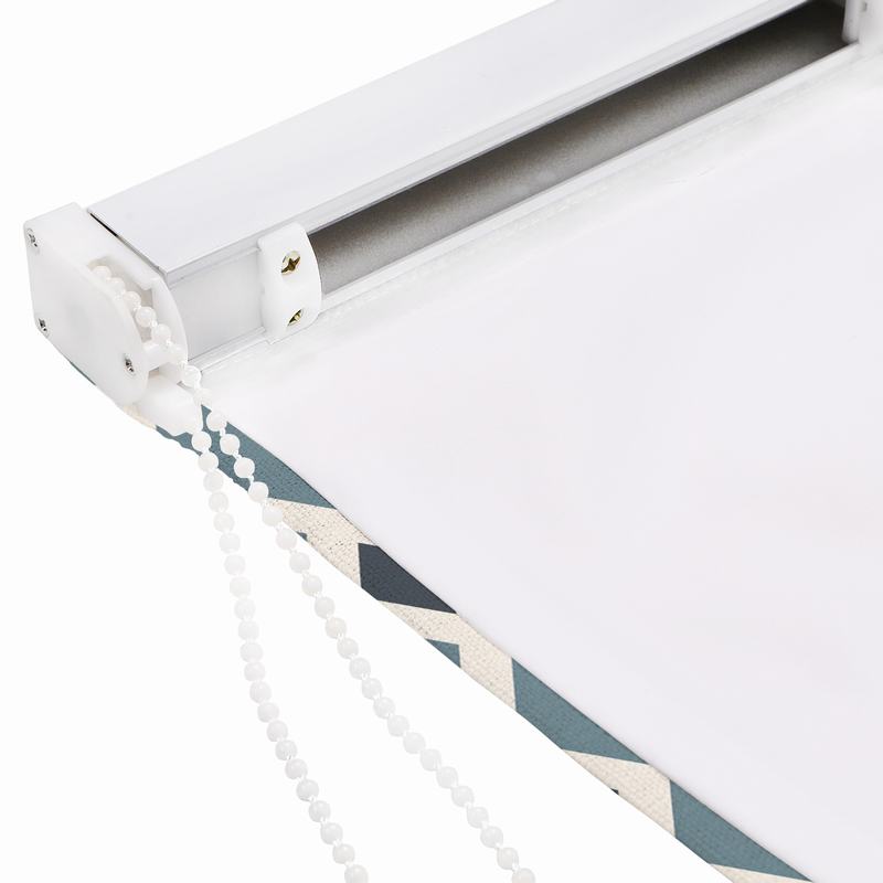 COLE Geometric Print Polyester Linen Roman Shade