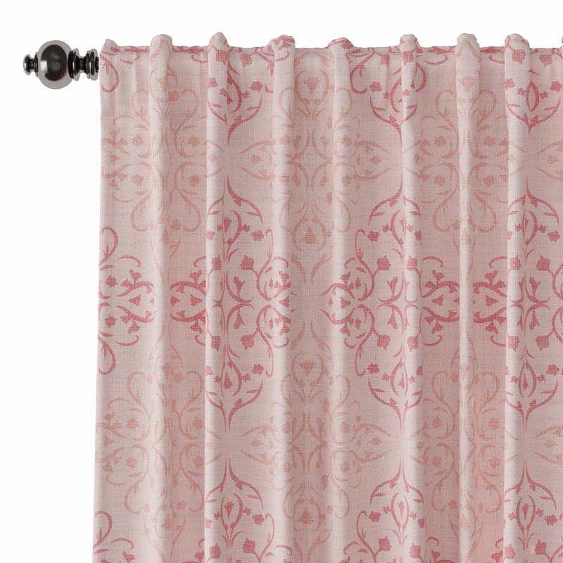 Geometric Print Polyester Linen Curtain Drapery KRISTINE