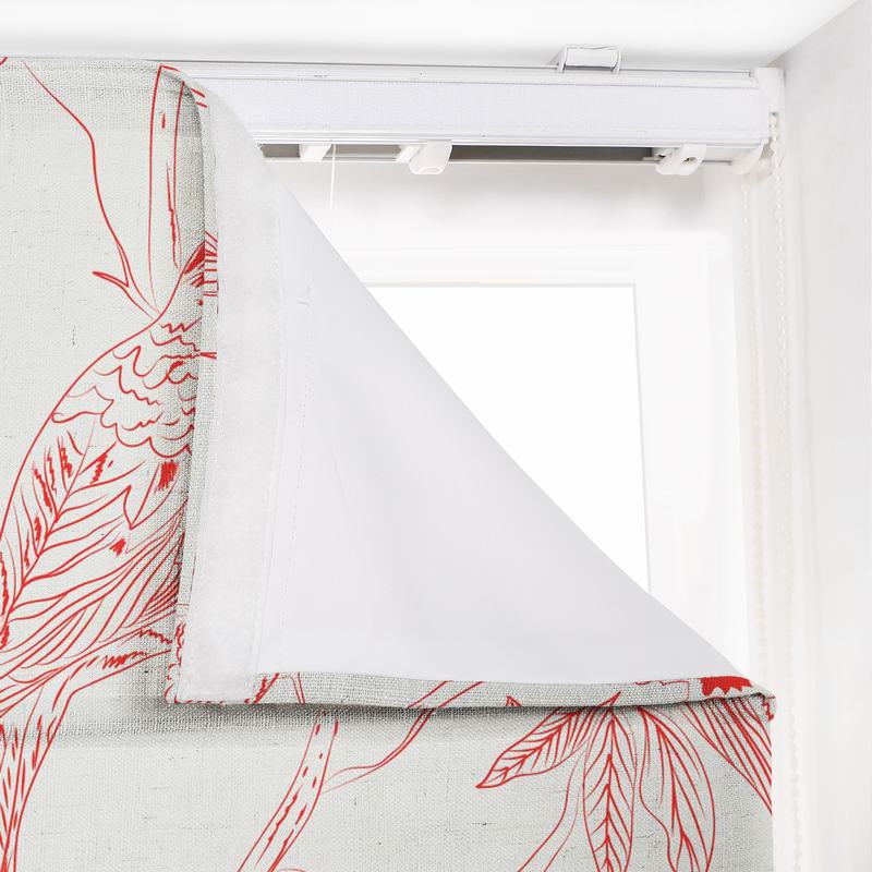 SARAH Animal Print Polyester Linen Room Darkening Roman Shade