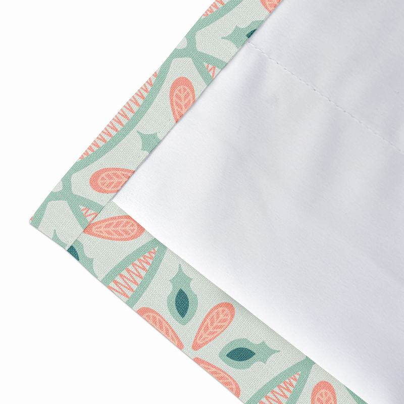 Geometric Print Polyester Linen Curtain Drapery with Privacy Blackout Thermal Lining ADELINE