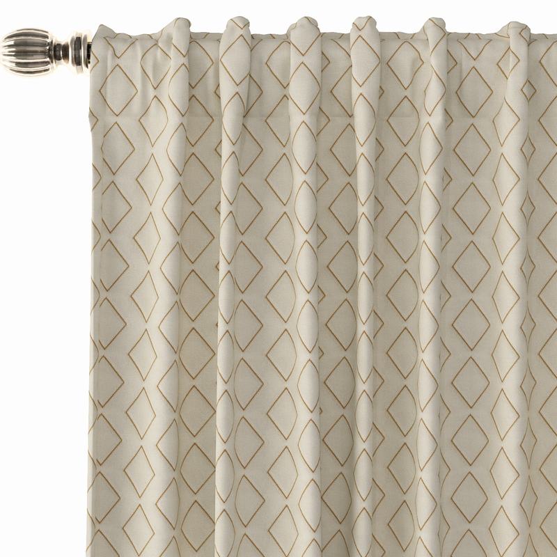 Solid Jacquard Diamond Curtain Drapery MAEVE